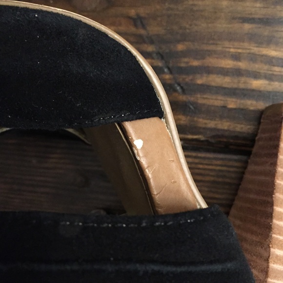 Seychelles black velvet open toe heels sz 6 - Picture 3 of 6